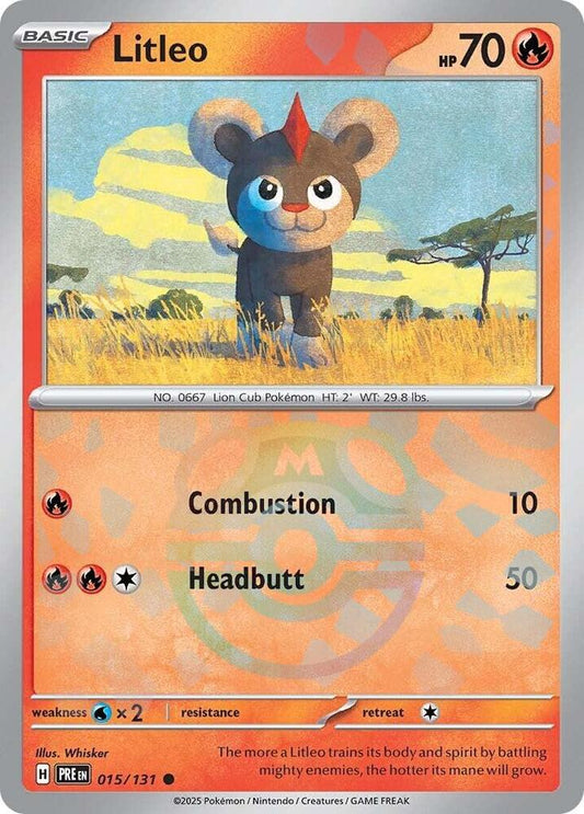 Litleo (Master Ball Pattern) 015/131 Common SV: Prismatic Evolutions NM