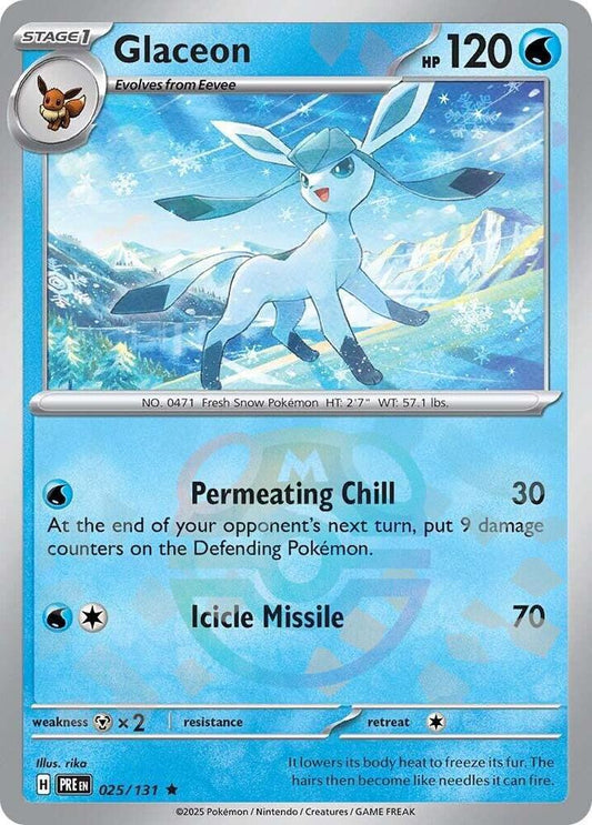 Glaceon (Master Ball Pattern) 025/131 Rare SV: Prismatic Evolutions NM