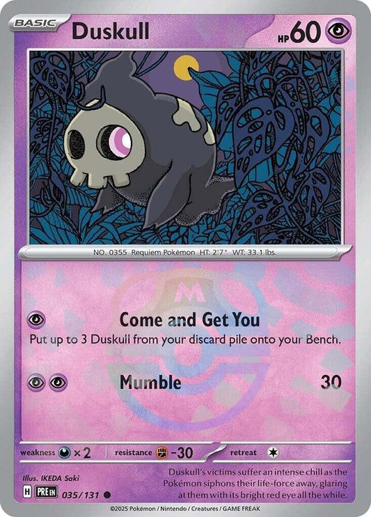 Duskull (Master Ball Pattern) 035/131 Common SV: Prismatic Evolutions NM