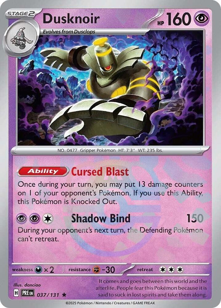 Dusknoir (Master Ball Pattern) 037/131 Rare SV: Prismatic Evolutions NM
