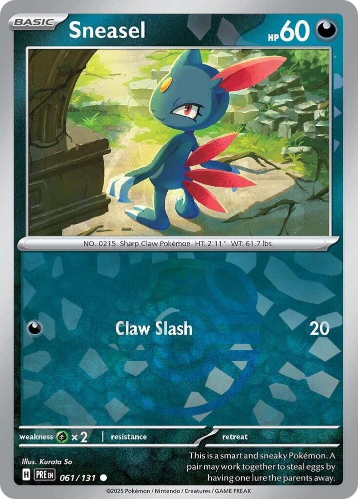 Sneasel (Master Ball Pattern) 061/131 Common SV: Prismatic Evolutions NM