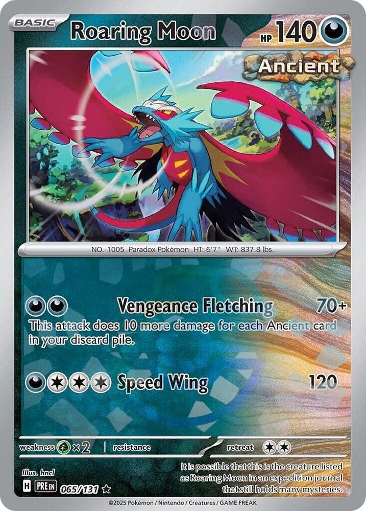 Roaring Moon (Master Ball Pattern) 065/131 Rare SV: Prismatic Evolutions NM