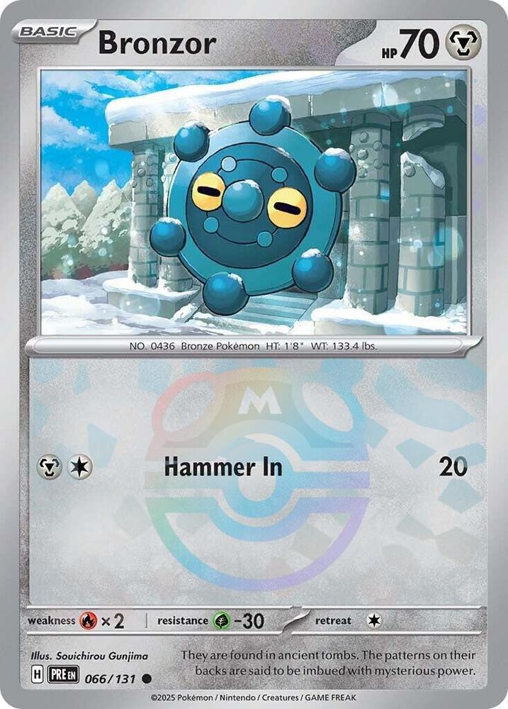 Bronzor (Master Ball Pattern) 066/131 Common SV: Prismatic Evolutions NM