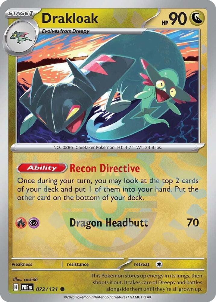 Drakloak (Master Ball Pattern) 072/131 Common SV: Prismatic Evolutions NM